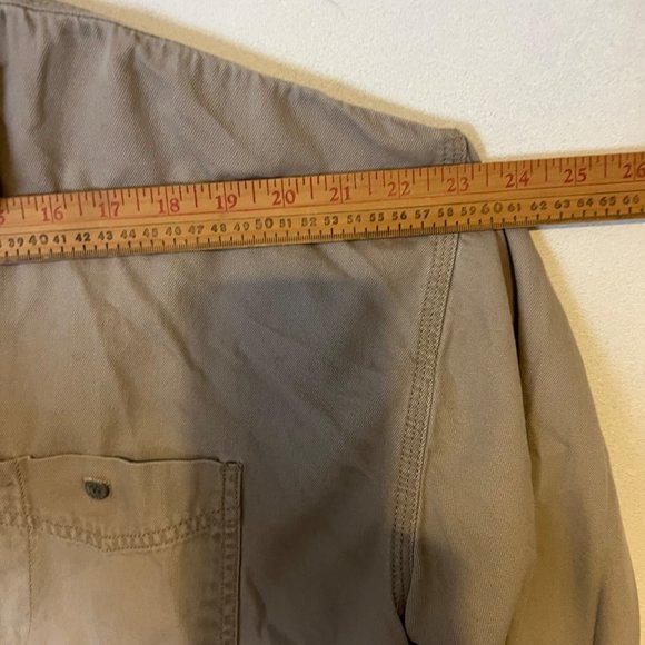 Arizona Button Up Shirt Mens XL Tan Safari Work Button Pockets Relaxed VINTAGE - Picture 5 of 9